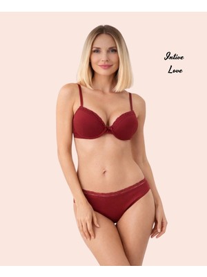 Intive Lingerie Nbb Dantel Detaylı Desteksiz Boş Kaplı Balenli Feminen Sütyen Takım (Şık Tercih)