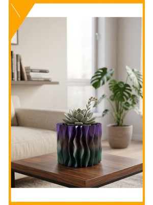 Esplendor Mor Dalgalı 3D Dekoratif Vazo Ev Ofis Dekoratif Obje