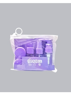 Selfbuysell Seyahat Boy Banyo Seti 5’li Mini Şişe ve Krem Kutusu Çantalı