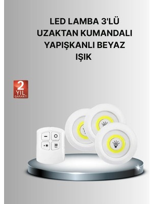 Selfbuysell Dekoratif ve Pratik 3’lü Kumandalı Spot LED Aydınlatma