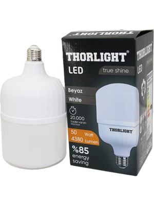 Selfbuysell Thorlıght 50W E27 Torch T-Shape Beyaz LED Ampul T-50B (5324)