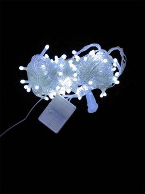 Selfbuysell 10M 100 LED Damla Uçlu Beyaz Işık Şeffaf Kablo Mz-17-1
