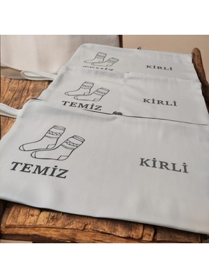 Selfbuysell Baskılı Kirli-Temiz Seyahat (Çorap) Torbası