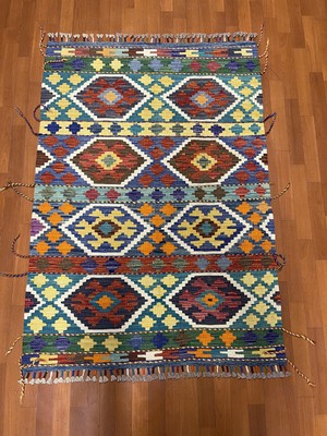 Afgan Halı El Dokuma Afgan Kilim Kök Boya Çift Taraflı Kullanım 1.5 Metre Kare
