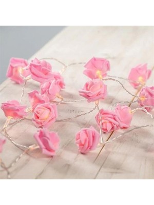 Selfbuysell Yapay Gül Tasarımlı Dekoratif LED Işık Pilli (20 Gül)