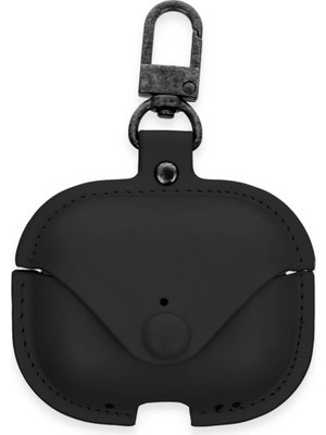 Selfbuysell Apple Airpods 3 (3.nesil) Çanta Deri Kılıf - Siyah