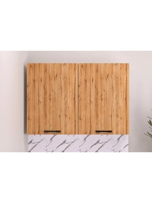 Vivense Helena Kahverengi Suntalam Mutfak Üst Modül 80 cm Geniş Depolama ve Fonksiyonel Tasarım