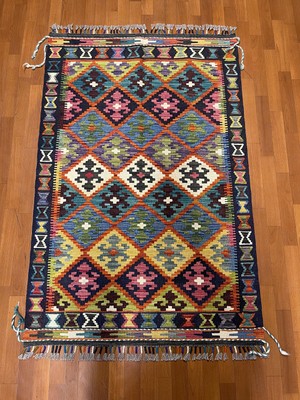 Afgan Halı El Dokuma Afgan Kilim Kök Boya Çift Taraflı Kullanım 1.5 Metre Kare