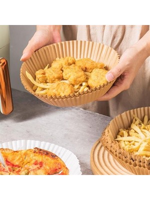 Selfbuysell 50 Adet Air Fryer Pişirme Kağıdı Tek Kullanımlık Yağ Geçirmez Yuvarlak Tabak Model Pvc (5324)