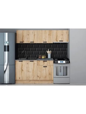 Vivense Tino Evyeli Mutfak Dolabı, Meşe, 200 cm