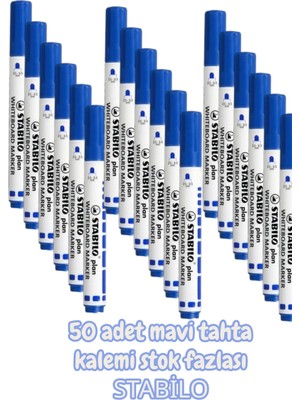 Stabilo 50 Adet Mavi Tahta Kalemi Stok Fazlası