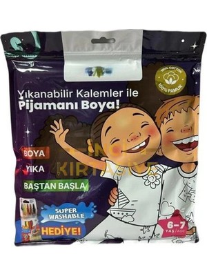 Kalem Hediyeli Boyanabilir Pijama 6-7 Yaş