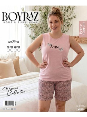 Ang Butik Boyraz BPS-01791 Kadın Battal Şortlu Takım