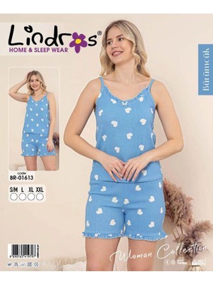 Ang Butik Lindros BR-01613 Kadın Ip Askılı Bürümcük Şortlu Takım