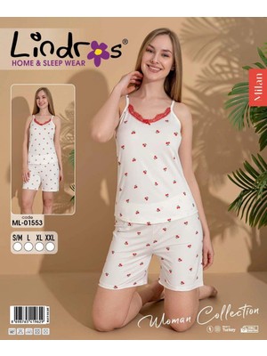 Ang Butik Lindros ML-01553 Kadın Askılı Şortlu Takım