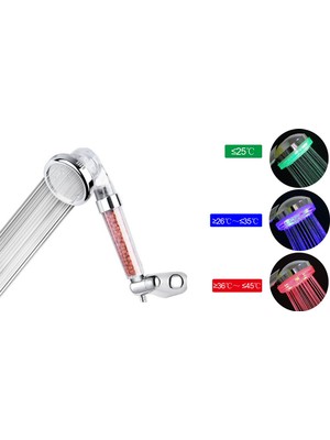 Selfbuysell Renk Değiştiren LED Işıklı Tasarruflu Tazyikli Duş Başlığı (5324)