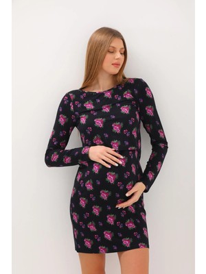Meghan L.A Çiçek Desenli Hamile & Lohusa Emzirme Özellikli Elbise
