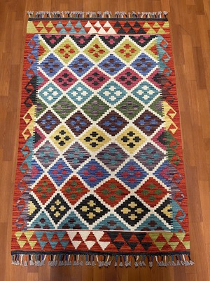 Afgan Halı El Dokuma Afgan Kilim Kök Boya Çift Taraflı Kullanım 1.5 Metre Kare