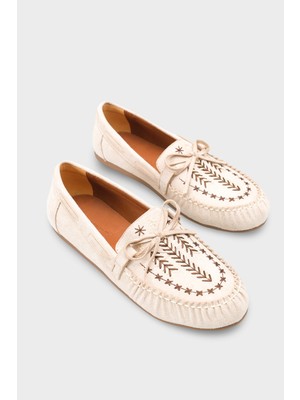 Capone Outfitters Lisabeth Kızılderili Nakışlı Yumuşak Kadın Loafer Ayakkabı
