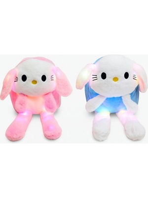 Selfbuysell Işıklı Peluş Oynar Kulaklı My Melody ve Cinnamoroll Sırt Çantası