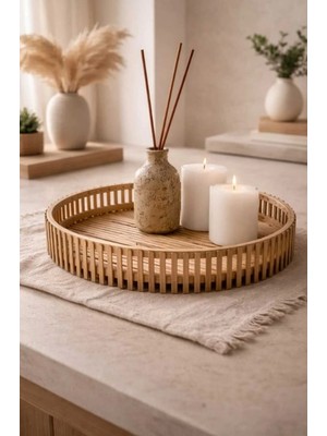 Bambu Dekoratif Bohem Tepsi -Mumluk