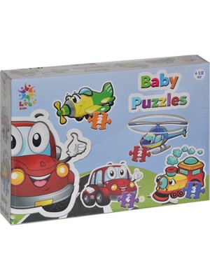 Miniklabtoys LCBYB00 Kids Baby Puzzles - Taşıtlar / 2+2+3+4 Parça Puzzle / +1 Yaş
