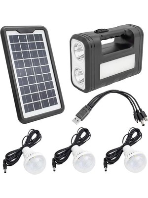 Nacario GD-8017T Solar Panelli 3 Ampullü Solar Aydınlatma Sistemi