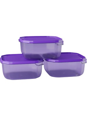 Cozzoni Tera Kare Saklama Kabı 3'lü 795 ml 4 Adet