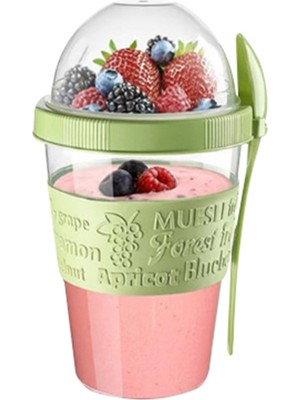 Titiz Kaşıklı Yoğurt Kabı Şeritli 600 ml 4 Adet