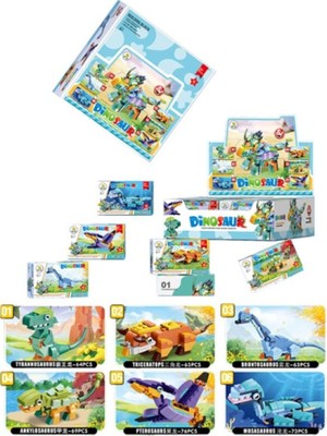 Miniklabtoys SM2550 Dinozorlar 6 In 1 76 Parça