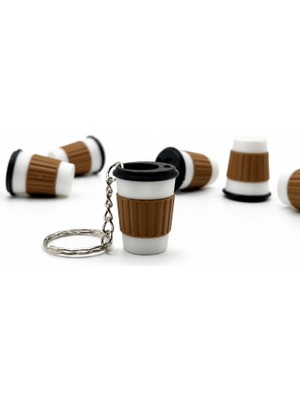 Yapı3D Mini Kahve Bardağı Figürlü Anahtarlık – Sert Plastik Dayanıklı Şık Tasarım Anahtarlık