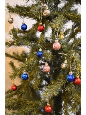 4 Adet Yılbaşı Süsü Karışık Top 3 cm 20'li