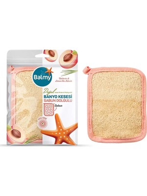 3 Adet Balmy Doğal Sabun Dolgulu Banyo Kesesi Limon ve Nektarin