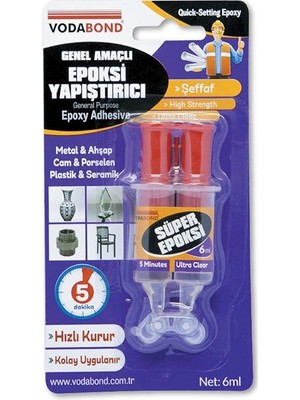 3 Adet Vodabond Epoksi Yapıştırıcı Şeffaf 6ml