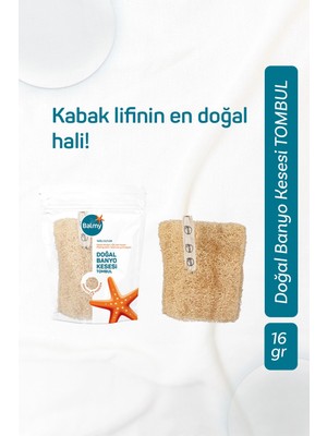 Balmy Doğal Kabak Tombul Banyo Kesesi %100 Doğal Lif ile Peeling Etkili Cilt Yenileyici