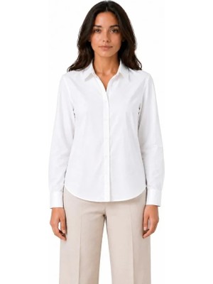 Pileli Store Uzun Kol Gömlek Düğmeli Klasik Yaka Günlük ve Ofis Şıklığına Uygun - Beyaz