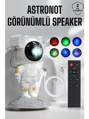 Nemere İthalat Astronot Görünümlü Projeksiyon Speaker Taşınabilir Nemere Ithalat