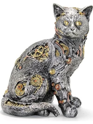 Nemere İthalat Steampunk Polyester Kedi Figürü Model 1 Nemere Ithalat