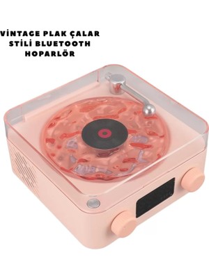 Nemere İthalat Retro Bluetooth Hoparlör Pembe Nemere Ithalat