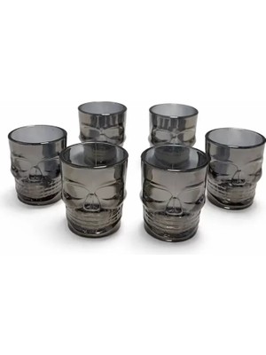 Nemere İthalat 6'lı Kurukafa Siyah Cam Shot Bardağı Seti Nemere Ithalat