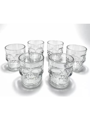 Nemere İthalat 6'lı Kurukafa Şeffaf Cam Shot Bardağı Seti 6x5 cm Nemere Ithalat