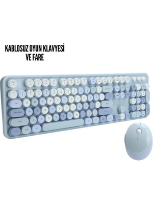 Nemere İthalat Kablosuz Klavye Mouse Seti Mavi Nemere Ithalat