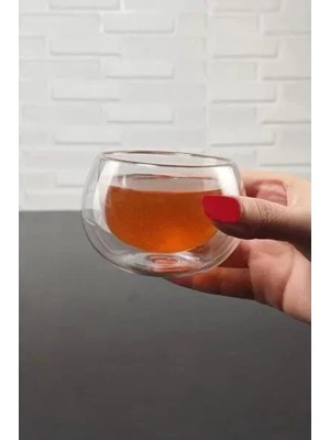 Nemere İthalat Çift Cidarlı Cam Reçellik 6 Adet Nemere Ithalat