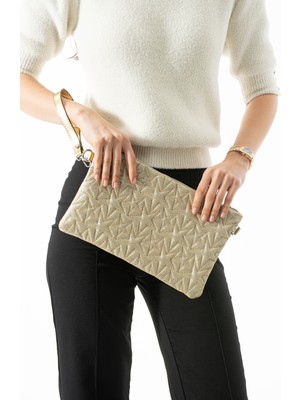 Byhakan Liva-01 Yıldız Dikişli Kadın El Çantası Clutch Çanta Omuz Çantası Çapraz Çanta Pörtföy Çanta