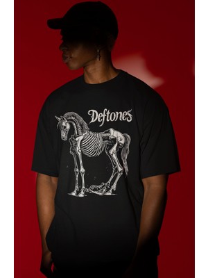 Sevbano Deftones Rock Metal Müzik Grubu Ön Baskılı Unisex Oversize Tişört