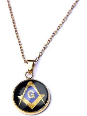 Tamgacrafts Masonik V Sembol Altın Kaplama Paslanmaz Çelik Mini Kolye Ince Zincir
