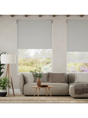 YS Perde Tasarım Sunscreen Çiftli Sistem Store Perde (Screen+Blackout Stor) Alüminyum Kasalı Yüksek Kaliteli- A.gri BL1090V/SUN08V