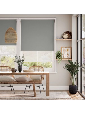 YS Perde Tasarım Sunscreen Çiftli Sistem Store Perde (Screen+Blackout Stor) Alüminyum Kasalı Yüksek Kaliteli- K.gri BLACKOUT03/03SN