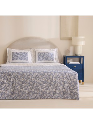 Karaca Home Celerina Mavi %100 Pamuk Çift Kişilik Fitted Nevresim Takımı