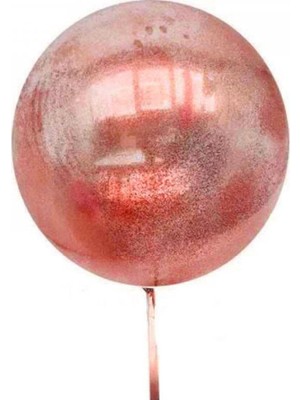 SHC4200 Kırmızı Simli Yuvarlak Şeffaf Balon 24 Inç